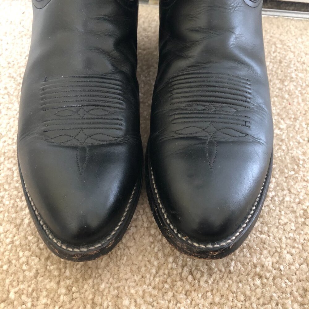 Tony Lama Black Cowboy Boots - Picture 5 of 11